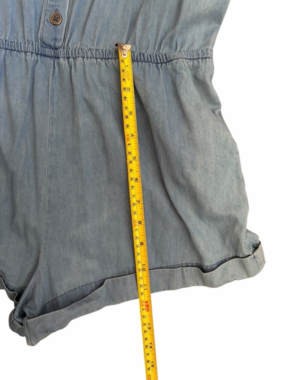 Light Blue Denim Style  100% Cotton Romper - Picture 8 of 8
